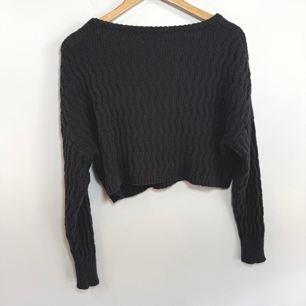 Natural Life Cropped Sweater Medium Floral Embroidered Love Boho Granola Girl - Picture 5 of 10